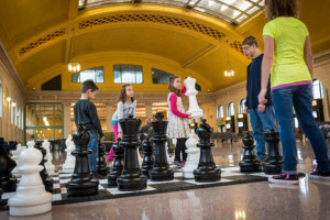 Chess game Union Depot lobby