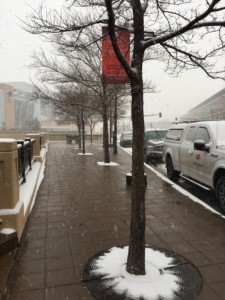 snow melt system clears sidewalk