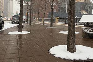 Snow melt system in sidewalk